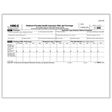 Picture of 1095-C "IRS" Copy Employer-Provided Health Insurance Offer & Coverage, Landscape, Pack of 100