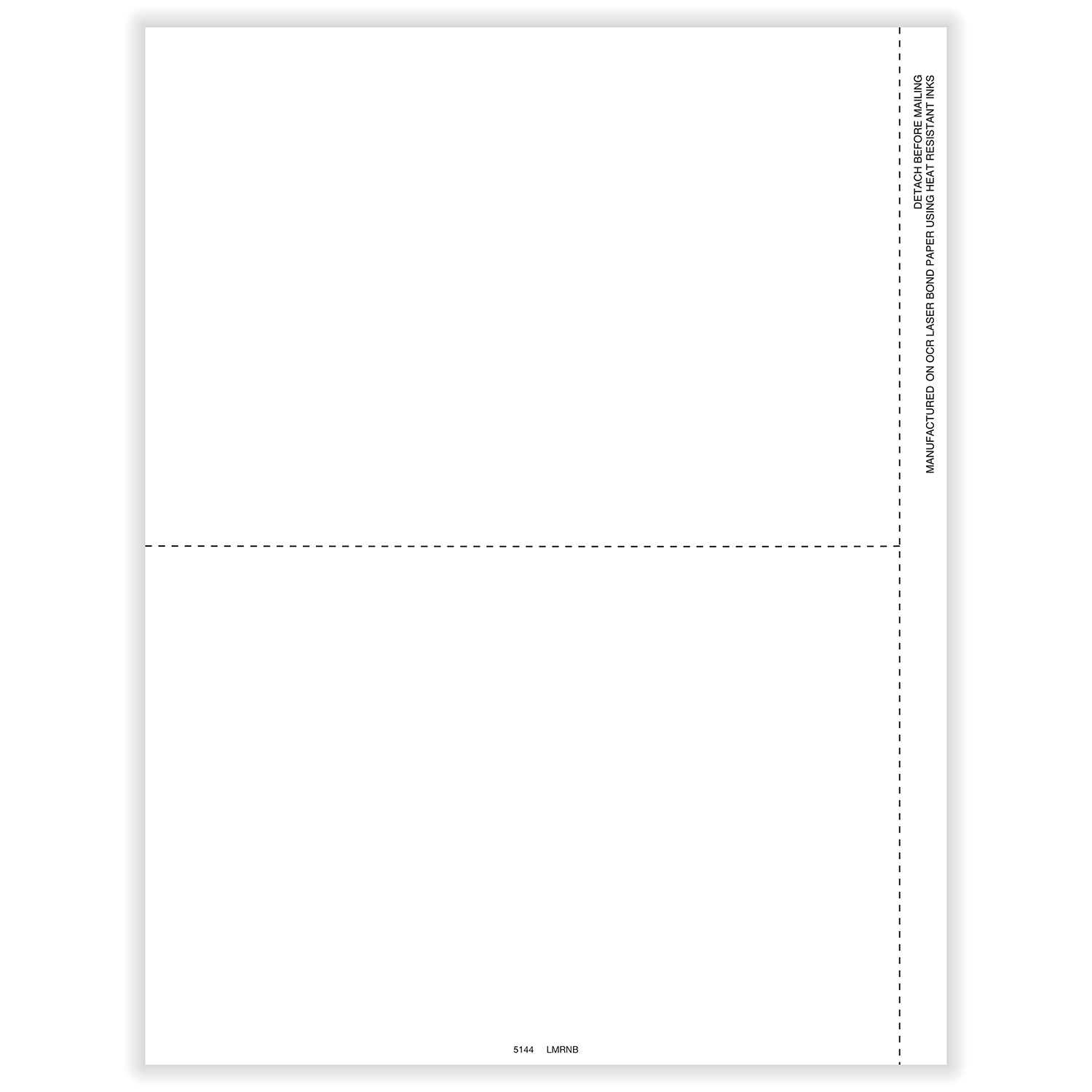 Picture of 1099-R Blank, 2-Up, Stub, Horizontal Perforation