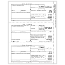 Picture of 1099-S, 3-Up, Filer or State Copy C, Proceeds from Real Estate Transactions (1,500 Forms)
