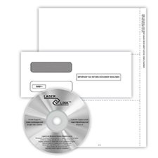 Picture of 1099-MISC REC Copy Only Tax Form Set, Blank with Backer, 3-Up, with Envelopes & LaserLink Software, Pack of 50