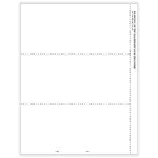Picture of 1099/W-2G Blank, 3-Up Horizontal, Stub, Perforated