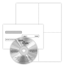 Picture of W-2 REC Copy Only Tax Form Set, Blank with Backer, 4-Up, with Envelopes & LaserLink Software, Pack of 50