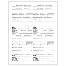 Picture of W-2, 4-Up Box, Employer Copy D or 1 State/City or Local (M Style) (500 Forms)