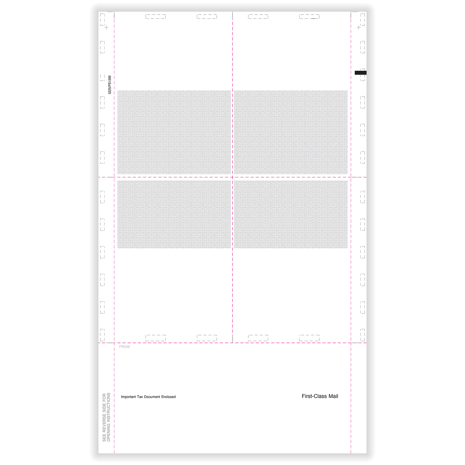 Picture of W-2, 4-Up Box, w/ Printed Backer Copy B and C, EZ-Fold Simplex, 14" (500 Forms)