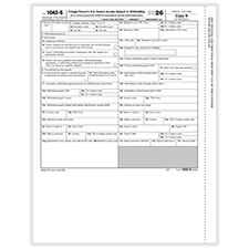 Picture of 2026 1042-S Recipient Copy B, Foreign Person's U.S. Source Withholding, Pack of 50 (50 Forms)
