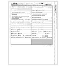 Picture of 2026 1042-S Recipient Copy C, Foreign Person's U.S. Source Withholding, Pack of 50 (50 Forms)