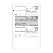 Picture of 1099-R, 3-Up Horizontal, Copy B,2 & C, Eccentric Z-Fold, 14" (500 Forms)