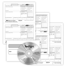 Picture of W-2 REC Copy Only Tax Form Set, 5-Part, 2-Up, with Envelopes & TaxRight Software, Pack of 50