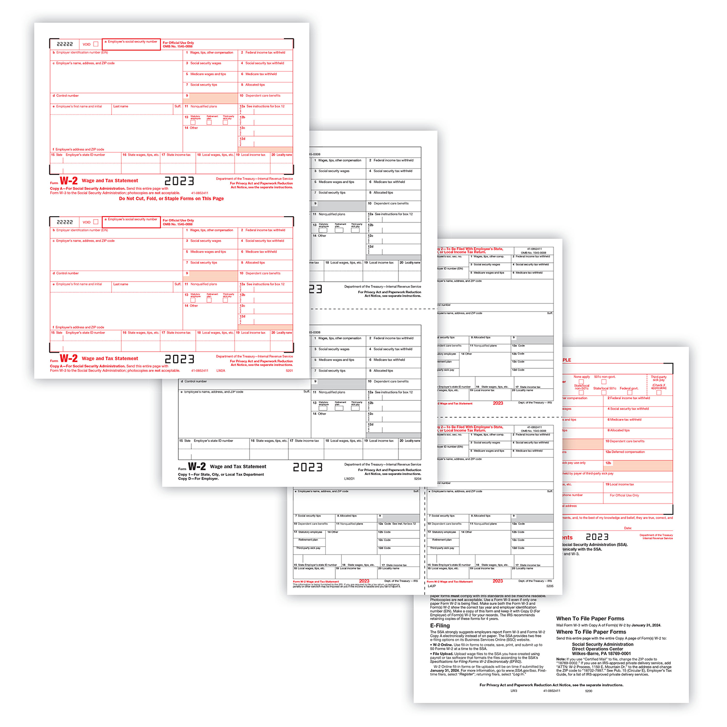 Picture of W-2 Set, 4-Part Alternate Package (50 Employees)