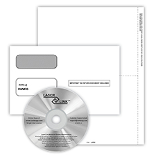 Picture of 1099-MISC REC Copy Only Tax Form Set, Blank without Backer, 3-Part, 2-Up, with Envelopes & LaserLink Software, Pack of 50