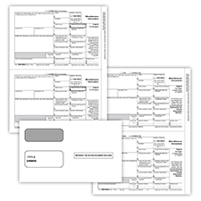 Picture of 1099-MISC Set, 3-Part, 2-Up, Electronic Filing w/ Envelopes (50 Employees)