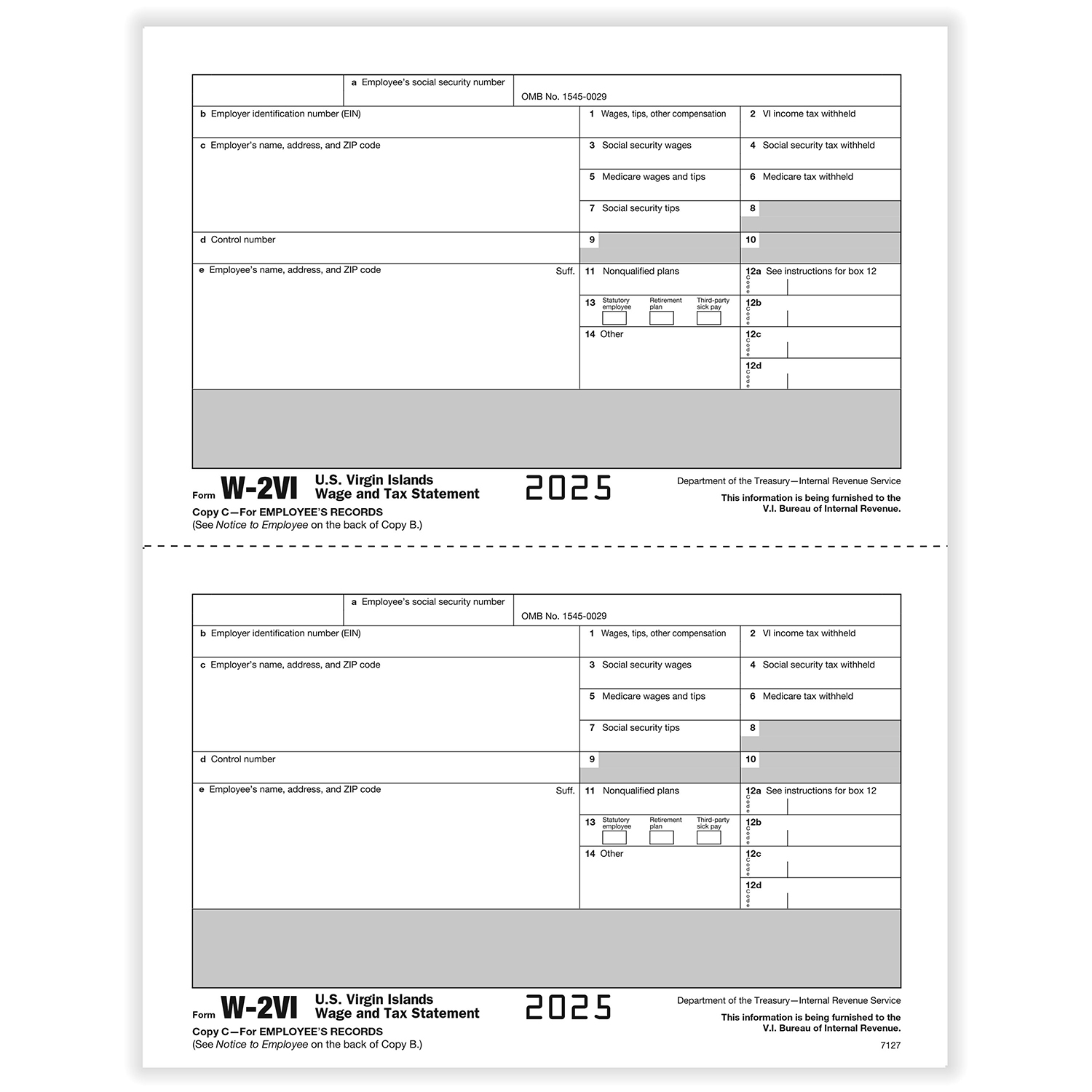 Picture of W-2VI Copy C, Pack of 50 (100 Forms)