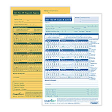 Picture of 2022 Time Off Request and Approval Form, Small (5 1/2" x 8 1/2"), 2-Part, Pack of 50