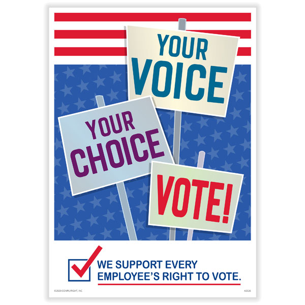 Picture of Get Out the Vote, "Your Voice. Your Choice. VOTE!", Posters (3-Pack)