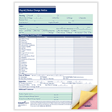 Picture of Payroll Status Change Notice, 3-Part, 50-Pack