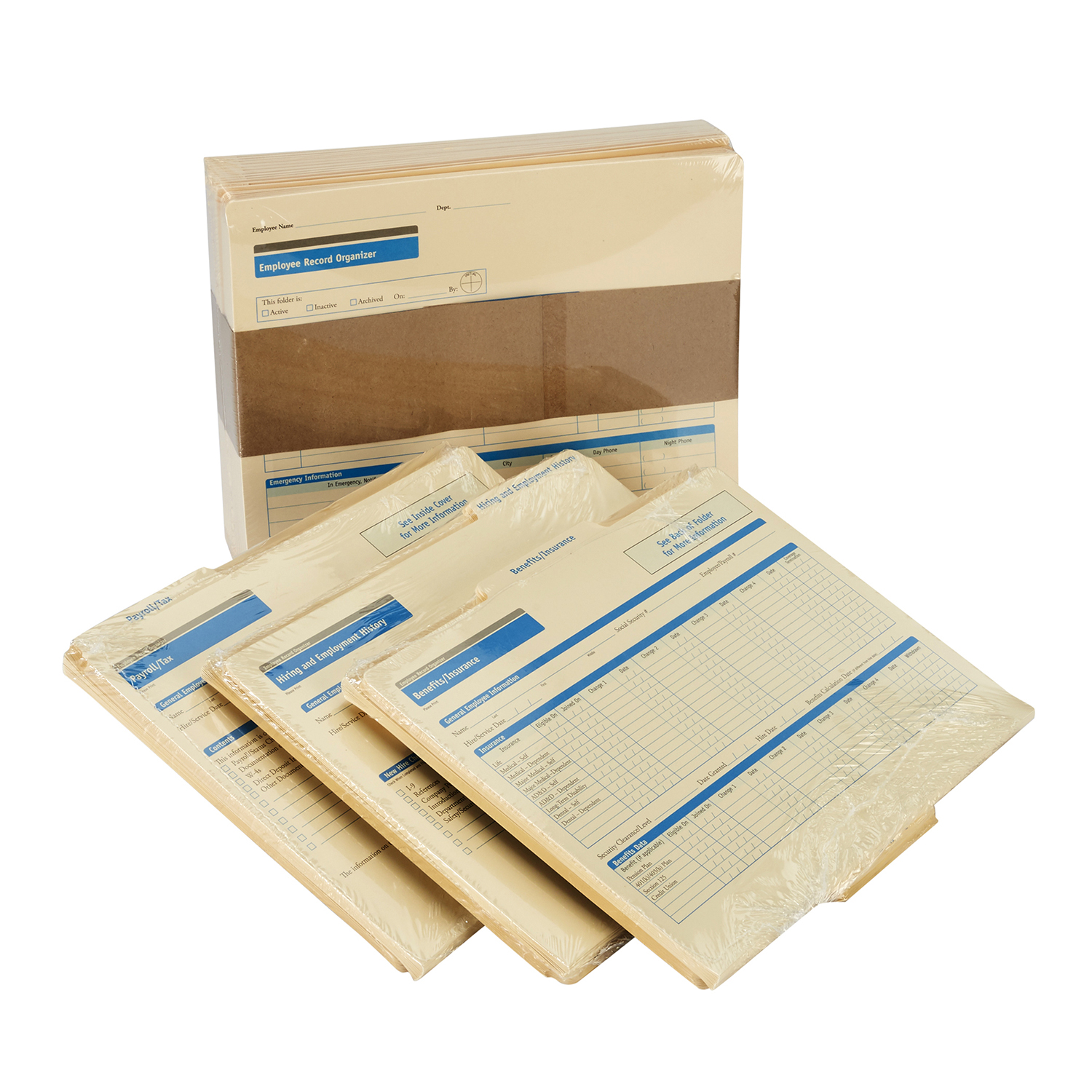 Picture of Employee Record Organizer, 3 Folder Set, 25-Pack