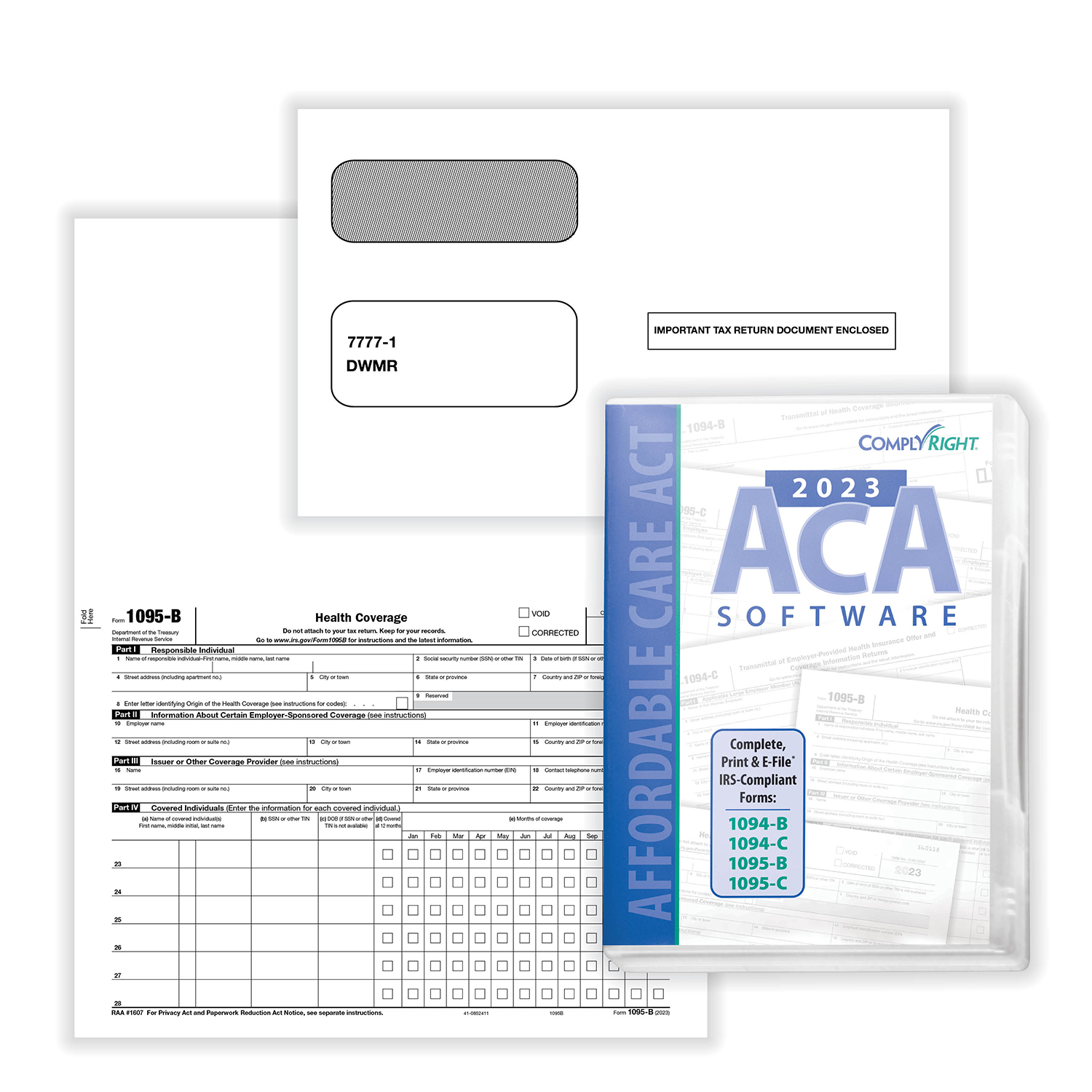 Picture of 1095-B ACA Set, Forms with Envelopes and Software, Pack of 50