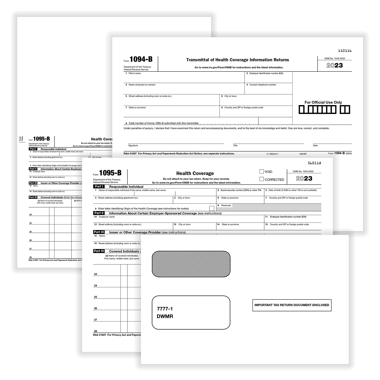 Picture of 1095-B ACA Set, Forms with Envelopes, Pack of 75