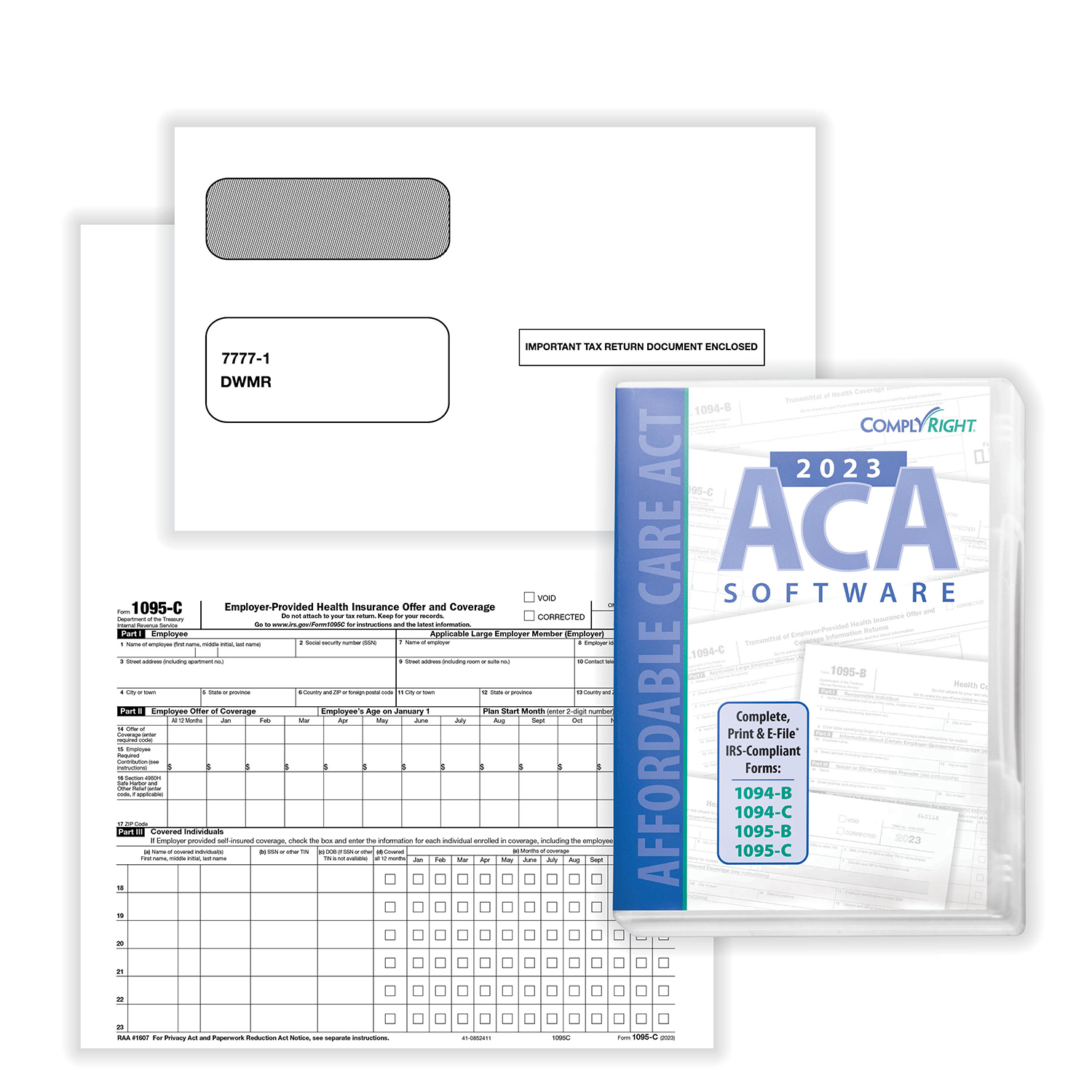 Picture of 1095-C ACA Set, Forms with Envelopes and Software, Pack of 200
