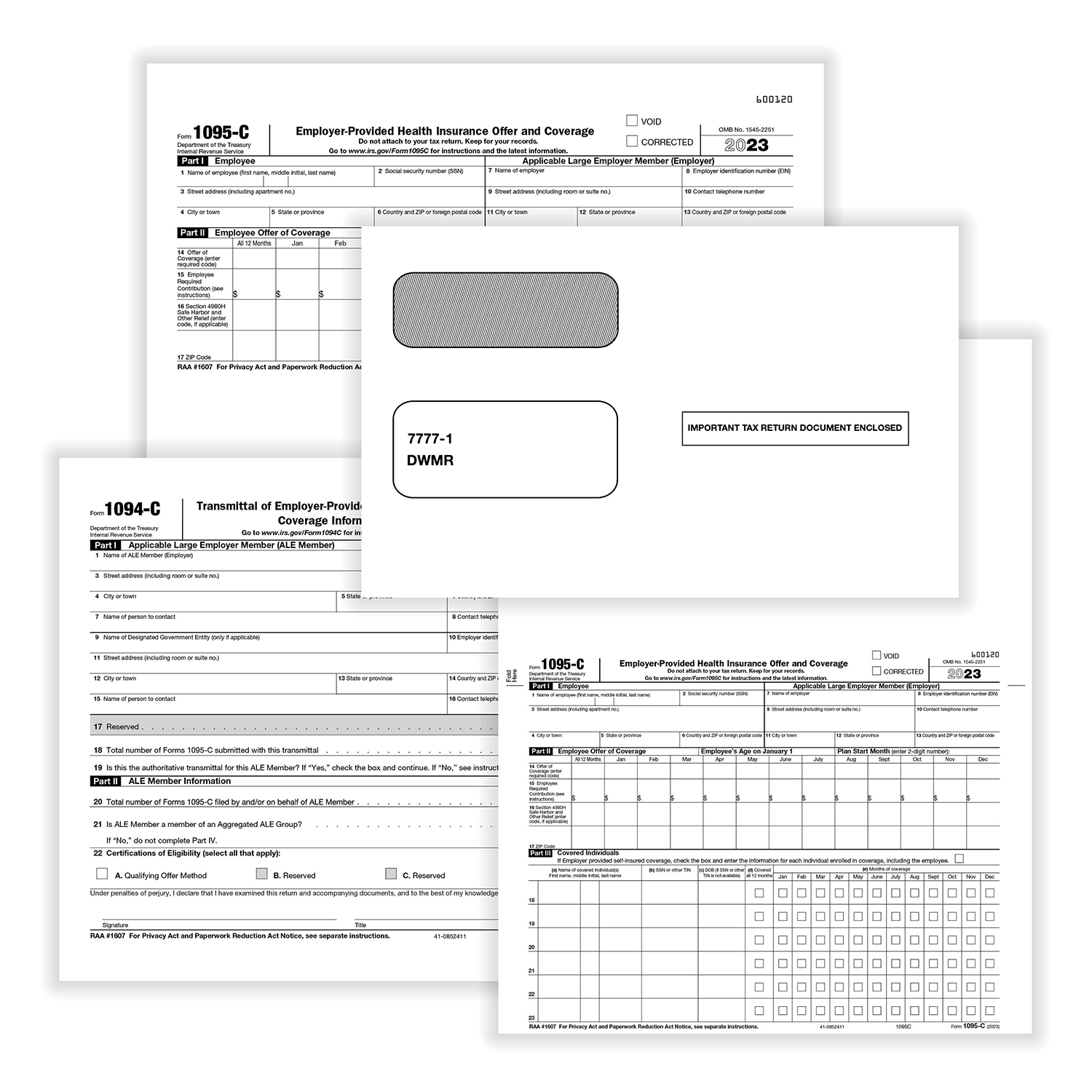 Picture of 1095-C ACA Set, Forms with Envelopes, Pack of 300