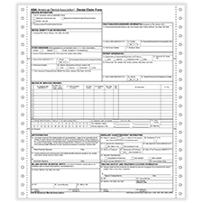 Picture of ADA Claim Forms, 1-Part, Continuous, Pack of 1,000