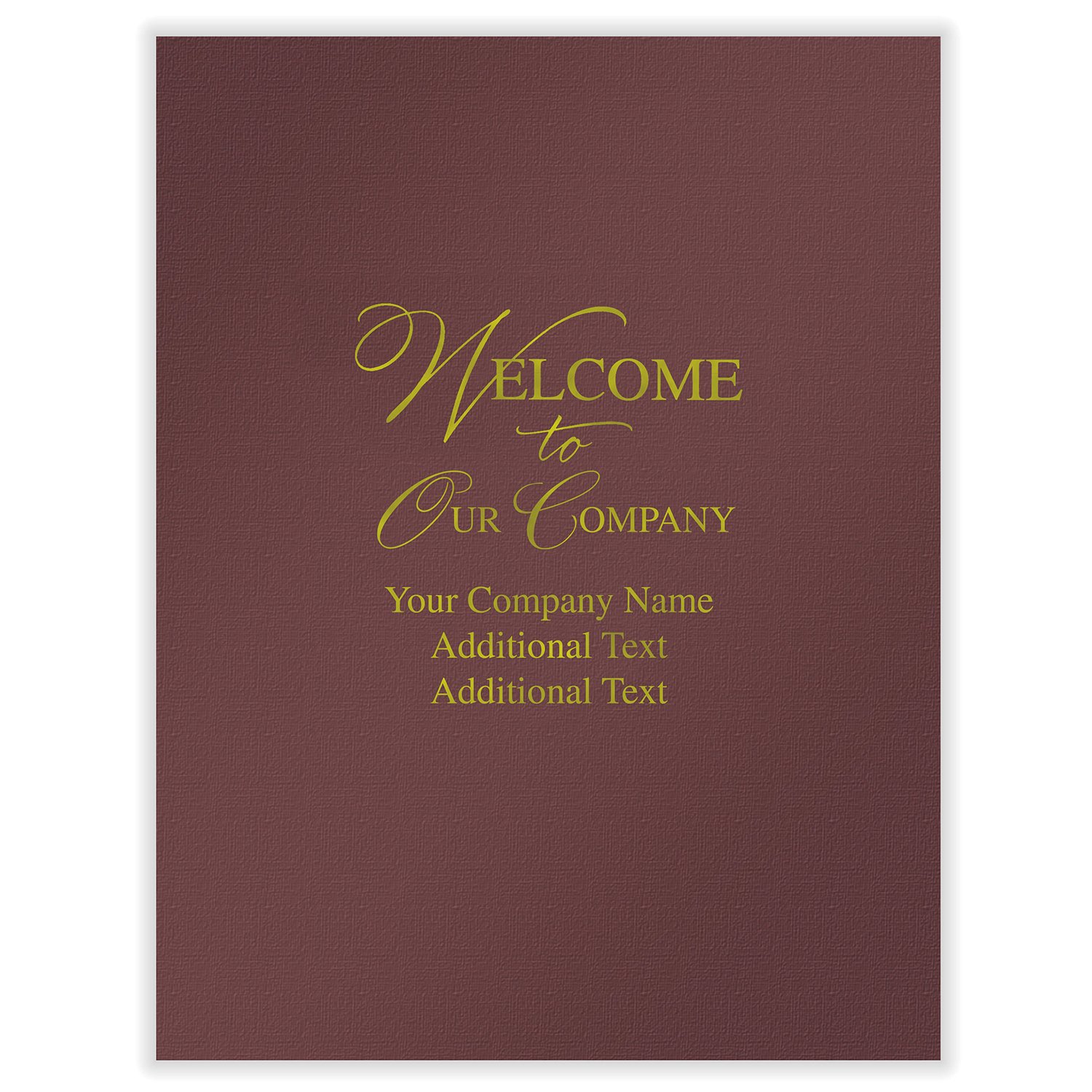 Picture of First Impression Folders, "Welcome To Our Company", Burgundy