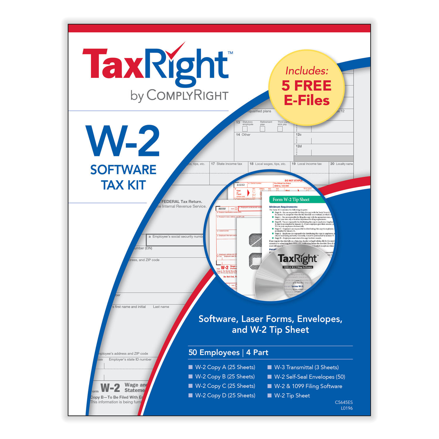 Picture of TaxRight W-2 4-Part Software Kit (50 Recipients)