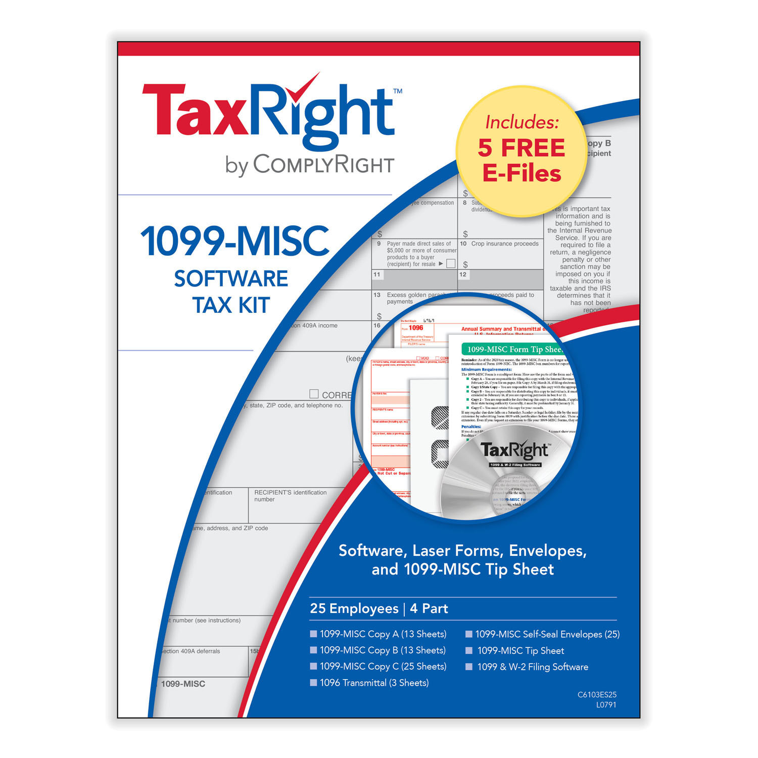 Picture of TaxRight 1099-MISC 4-Part Software Kit (25 Recipients)