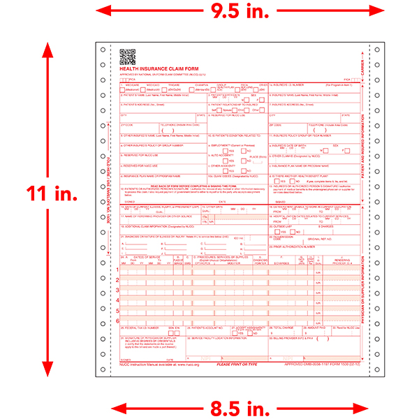 Paper Claim ComplyRightDealer | CMS-1500 Claim Forms, 1-Part, Continuous, Pack of 1,000
