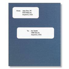 Picture of Tax Presentation Folder, Double Offset Windows, Blue, 8-3/4" x 11-1/4", Pack of 50