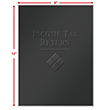 Picture of Tax Presentation Folder (Imprinted), Black (Income Tax Return - Embossed), Double Pockets, 9" x 12", Pack of 50