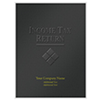 Picture of Tax Presentation Folder (Imprinted), Black (Income Tax Return - Embossed), Double Pockets, 9" x 12", Pack of 50