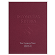 Picture of Tax Presentation Folder (Imprinted), Burgundy (Income Tax Return - Embossed), Double Pockets, 9" x 12", Pack of 50