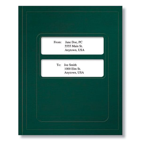 Picture of Standard Window Folder (Emerald Green), 8-3/4" x 11-1/4"
