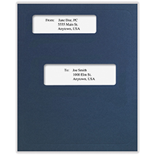 Picture of Tax Presentation Folder, Double Offset Windows, Navy Blue, 8-3/4" x 11-1/4", Pack of 50