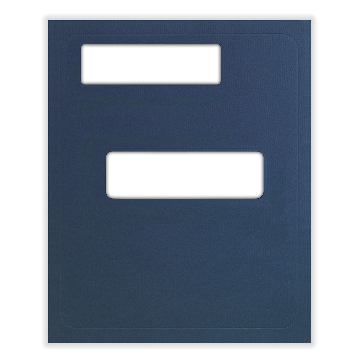 Picture of Tax Presentation Folder, Double Offset Windows, Navy Blue, 8-3/4" x 11-1/4", Pack of 50