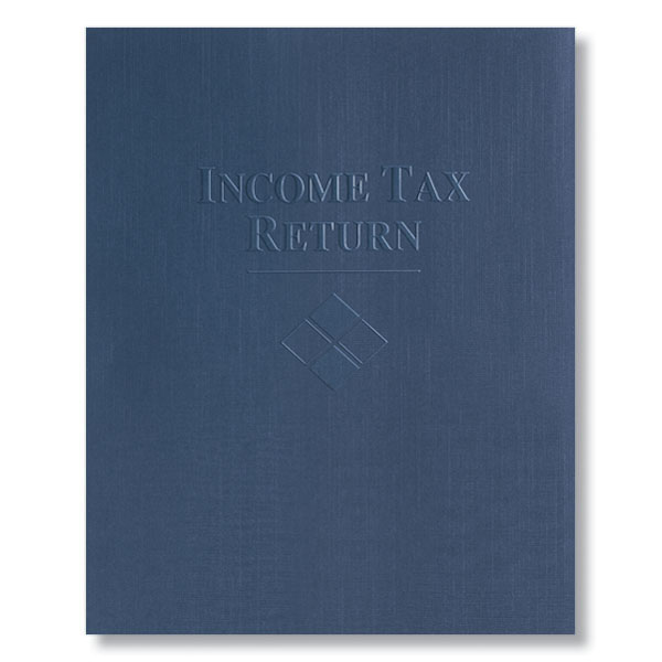 Picture of Tax Presentation Folder, "Income Tax Return", Blue, 9" x 12", Pack of 50