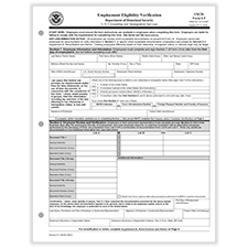 Picture of I-9 Employment Eligibility Verification Form, 1-Part