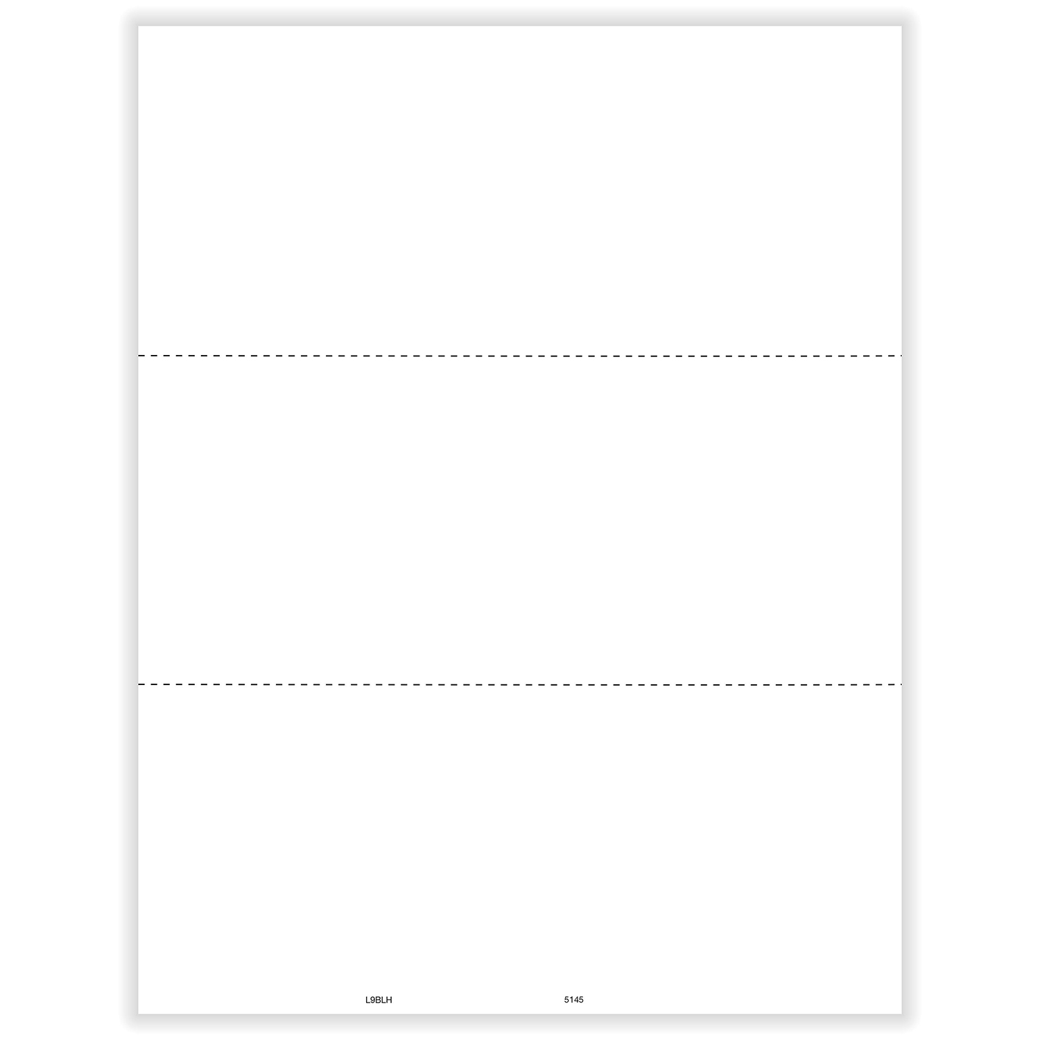 Picture of 1099 Blank, 3-Up, Horizontal Perforation