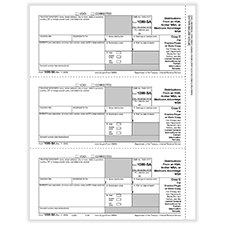 Picture of 1099-SA, 3-Up, Payer/State Copy C (Distribution From a HSA, Archer MSA or Medicare Advantage MSA)