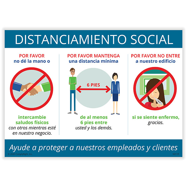 Picture of Social Distancing Poster, Spanish