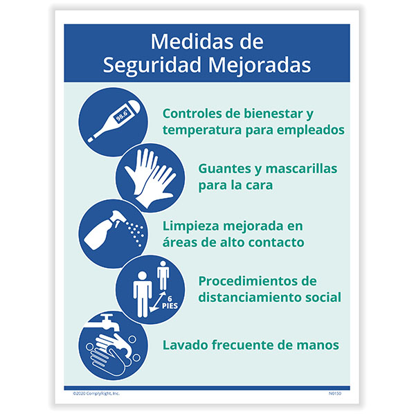 Picture of Enhanced Safety Measures Poster, Spanish