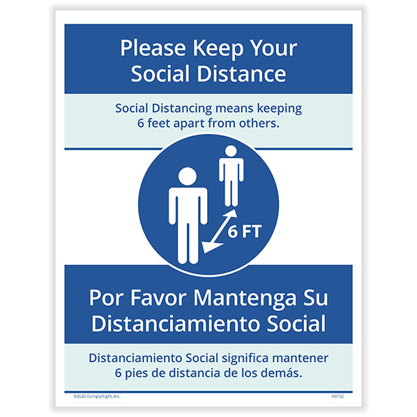 Picture of Keep your Social Distance Posting Notice, Bilingual