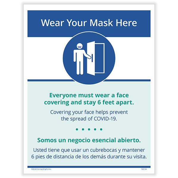 Picture of Wear Your Mask Posting Notice, Bilingual