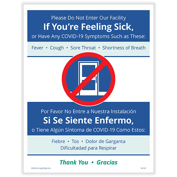 Picture of Social Distancing Notice, Bilingual, Pack of 3