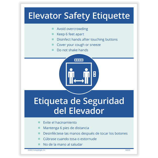 Picture of Elevator Safety Etiquette Posting Notice, Bilingual
