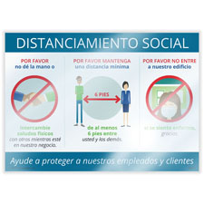 Picture of Social Distancing Window Cling, Spanish
