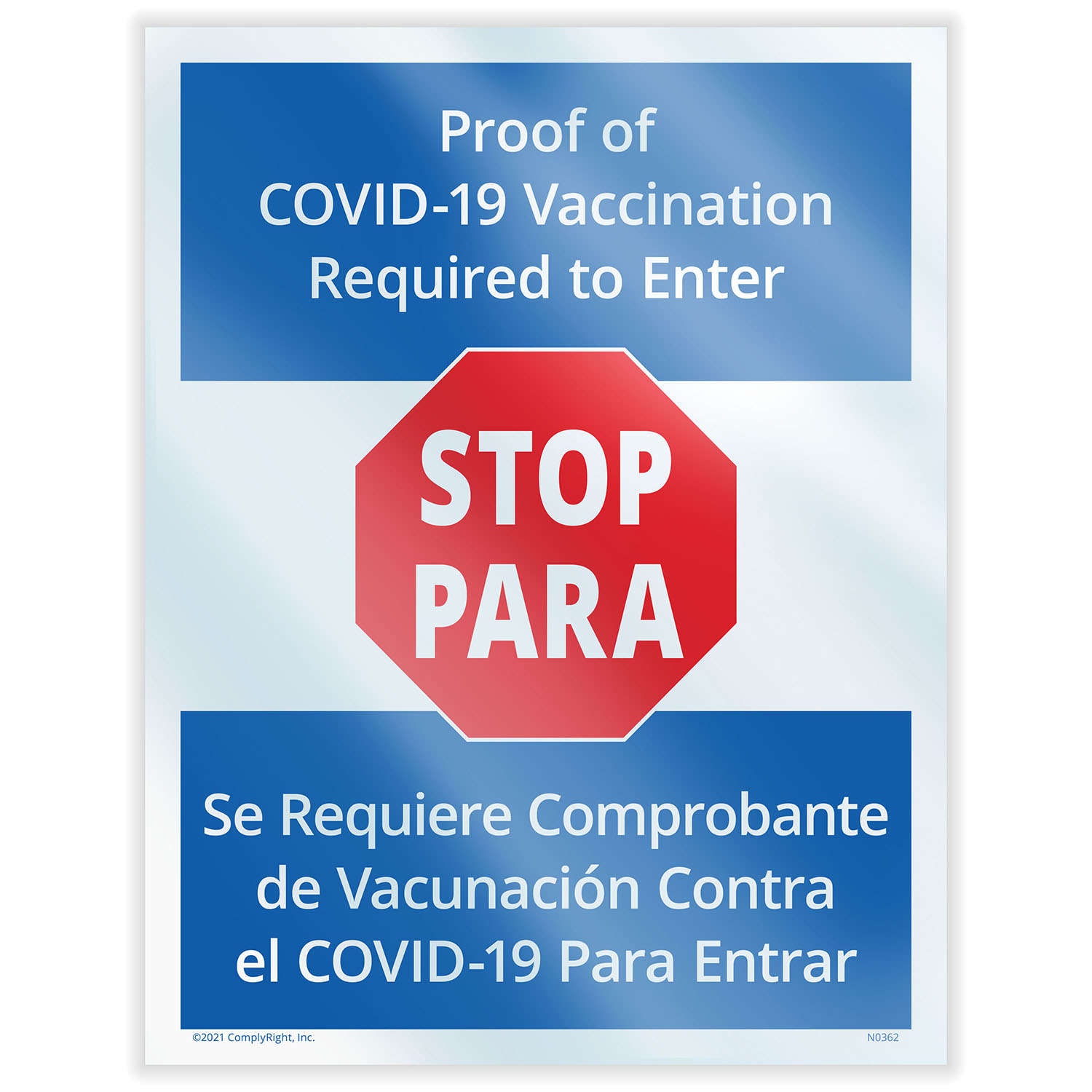 Picture of STOP/Proof of Vaccination Required to Enter - Window Cling