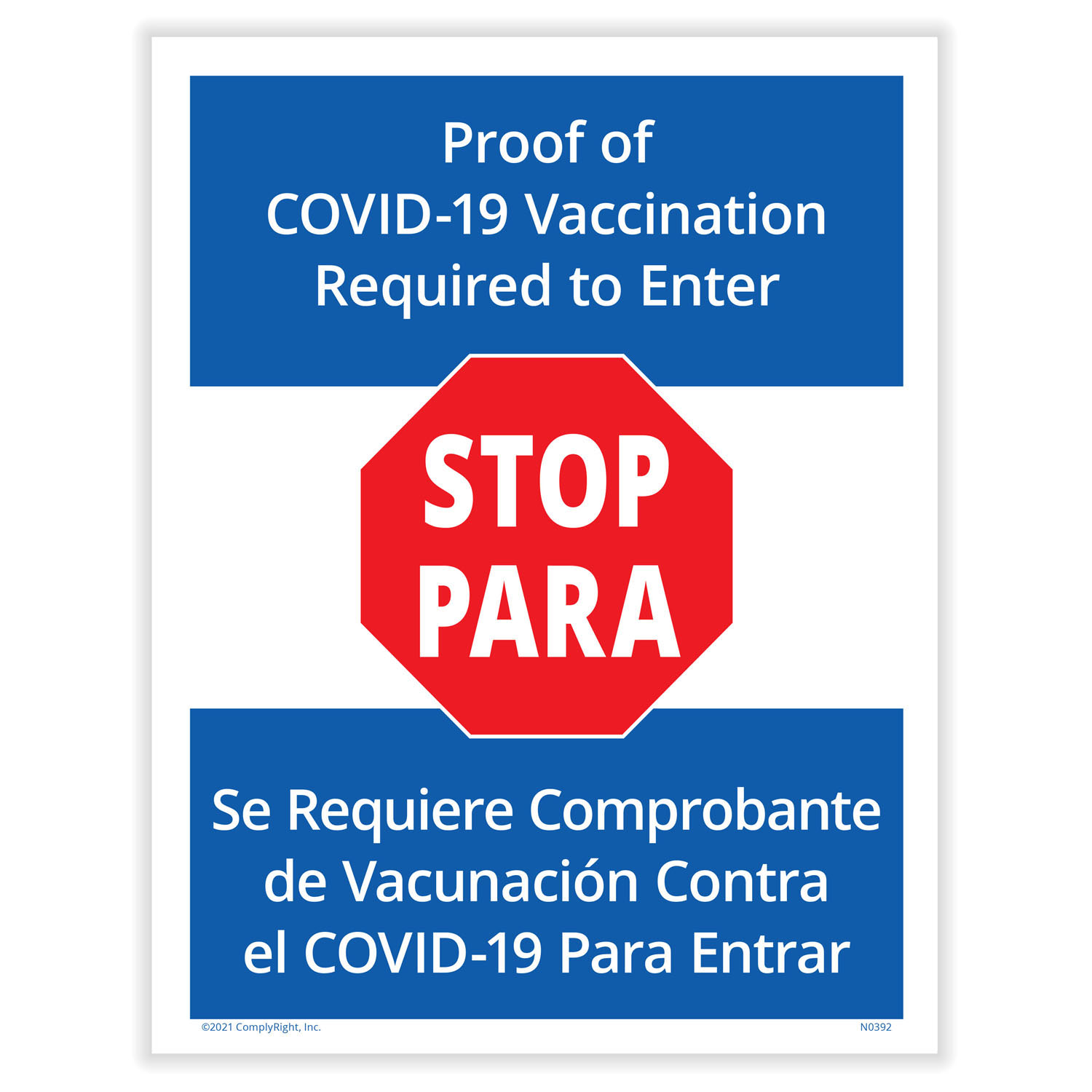 Picture of STOP/Proof of Vaccination Required to Enter - Sign