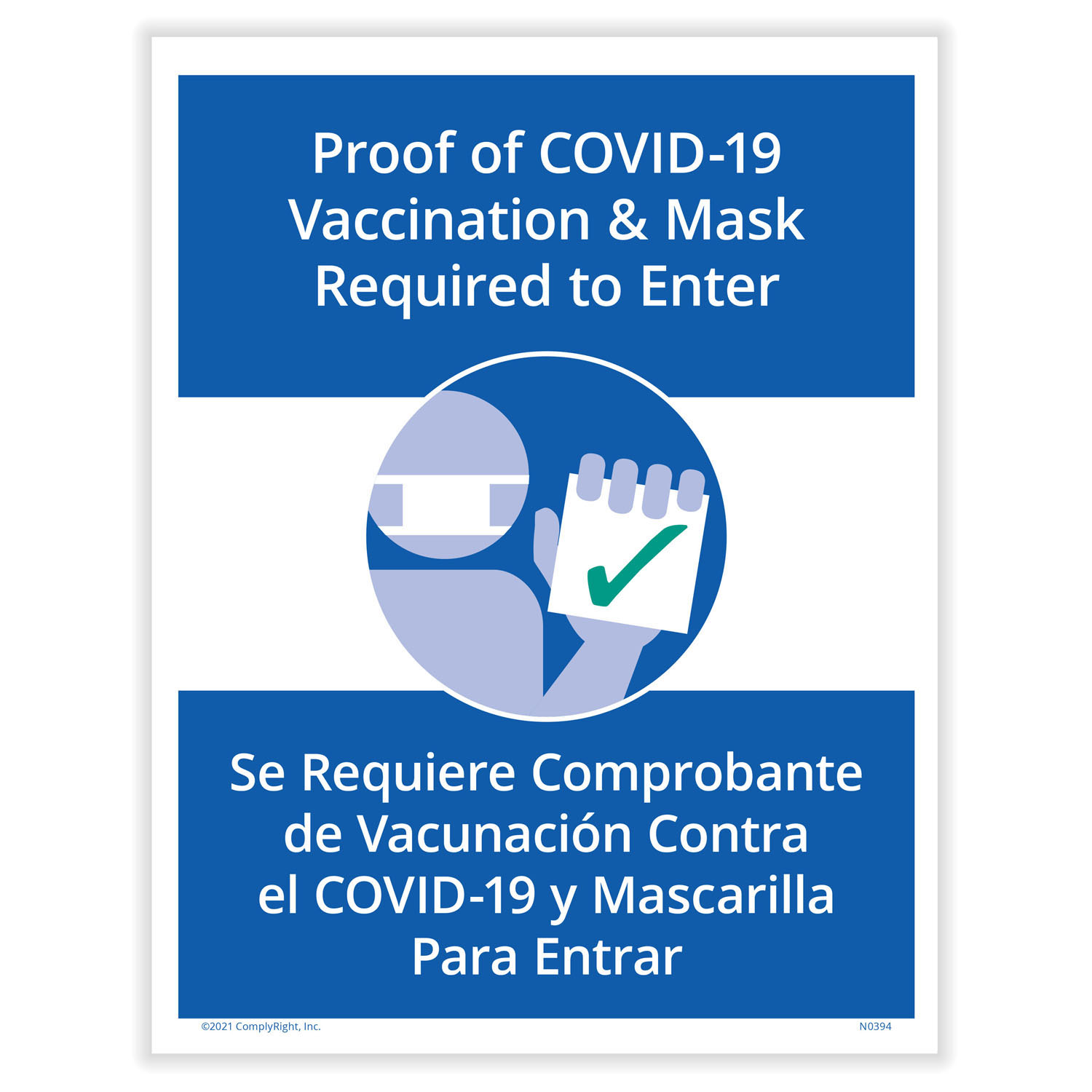 Picture of Proof of Vaccination & Mask Required to Enter - Sign